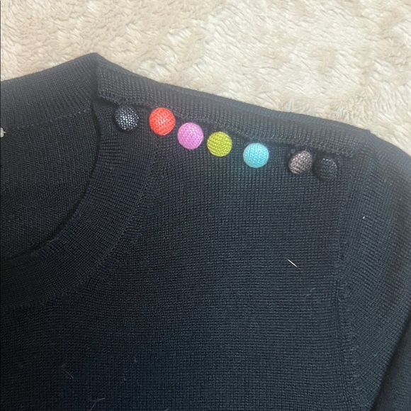 Tencel Wool Blend Sweater with Colorful Button Accents sz M - Picture 4 of 9